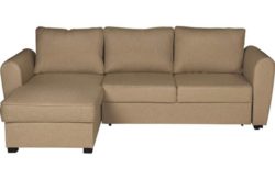 HOME New Siena Fabric Corner Sofa Bed with Storage - Mink